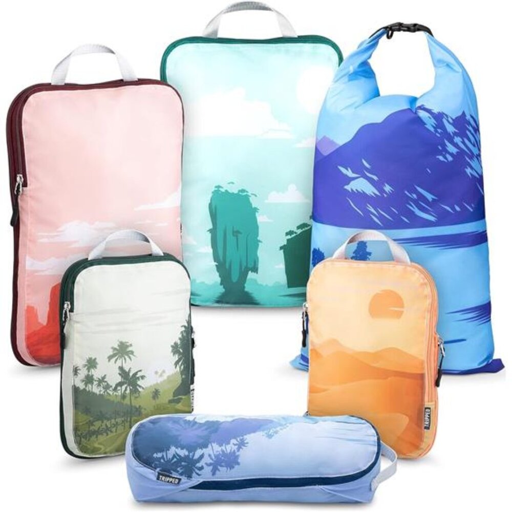 Compression Packing Cubes Set for Travel - Lightweight, Durable Clothes